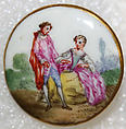 Button, porcelain, French