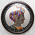 Button, porcelain, metal, European