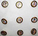 Button, porcelain, metal, French