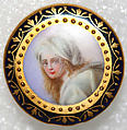 Button, porcelain, metal, French