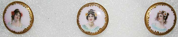 Button, porcelain, probably European