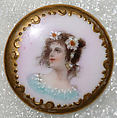 Button, porcelain, probably European