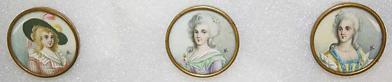Button, ivory, glass, French