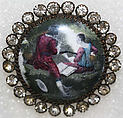 Button, enamel, rhinestones, French