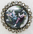 Button, enamel, rhinestones, French