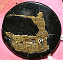 Button, horn, metal, British
