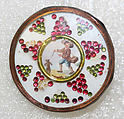 Button, ivory, mica, glass, French