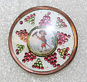 Button, ivory, mica, glass, French
