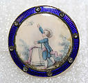 Button, ivory, metal, diamond, French