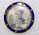 Button, ivory, metal, diamond, French