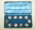 Button, horn, silver, French