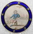 Button, ivory, metal, diamond, French