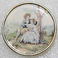 Button, ivory, glass, French