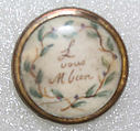 Button, ivory, glass, French