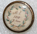 Button, ivory, glass, French