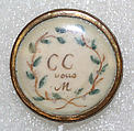 Button, ivory, glass, French