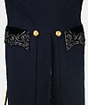 Court presentation ensemble, A. Dusautoy, wool, feathers, silk, cotton, leather, French