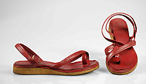 Sandals, Carolyn Schnurer  American, Leather, rubber, American