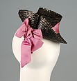 Doll hat, Schiaparelli (French, founded 1927), Straw, silk, French