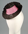 Doll hat, Schiaparelli (French, founded 1927), Straw, silk, French
