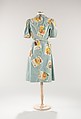 Dress, Schiaparelli (French, founded 1927), cotton, plastic (cellulose nitrate), French