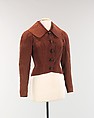 Jacket, Elsa Schiaparelli (Italian, 1890–1973), silk, plastic (cellulose acetate, cellulose nitrate), wood composite, French