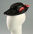Sailor hat, Schiaparelli (French, founded 1927), Straw, silk, French