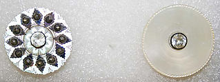 Button, mother-of-pearl, paste, metal, French