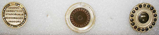 Button, mother-of-pearl, paste, metal, French