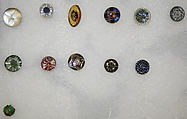 Button, glass, American or European