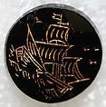 Button, glass, American or European