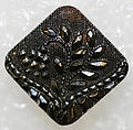 Button, glass, American or European