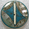 Button, horn, mother-of-pearl, paper, metal, British