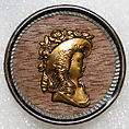 Button, metal, wood, British