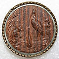 Button, metal, wood, British