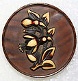 Button, wood, American or European