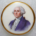 Button, porcelain, American