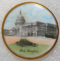Button, porcelain, American
