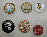 Button, porcelain, American or European