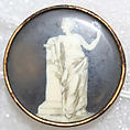 Button, ivory, glass, French