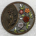 Button, enamel, metal, British