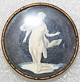 Button, ivory, glass, French