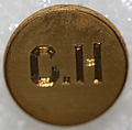 Button, metal, British