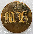 Button, metal, British