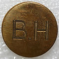 Button, metal, British