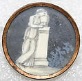 Button, ivory, glass, French