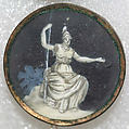 Button, ivory, glass, French