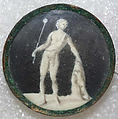 Button, ivory, glass, French