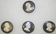 Button, grisaille, glass, French