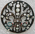 Button, metal, paste, French